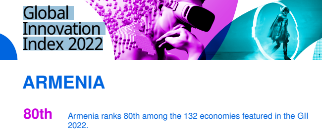 Global Innovation Index-ի համաձայն Հայաստանը զգալի հետընթաց ունի